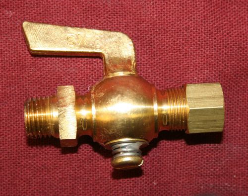 3/8 compression 1/4 npt brass drain pet cock shut off valve fuel gas pipe thread for sale