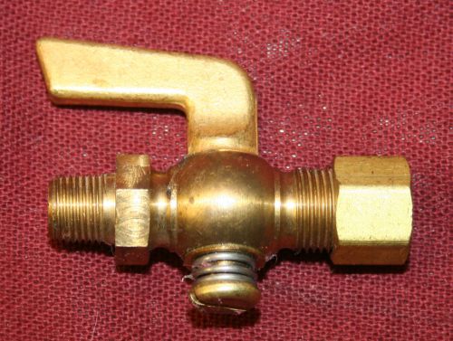 5/16 compression 1/8npt brass drain pet cock shut off valve fuel gas pipe thread for sale