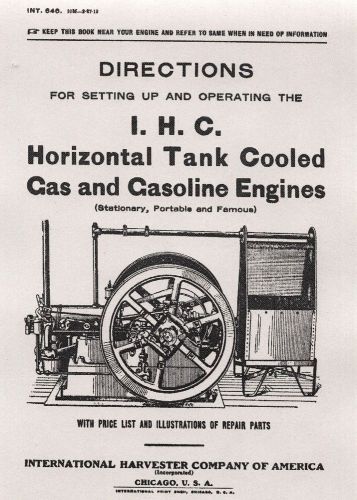 IHC Horizontal Tank Cooled Engine Manual