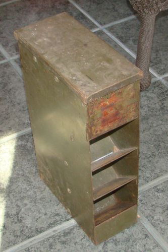 ANTIQUE METAL CABINET OLD PARTS BIN TABLE TOP PARTS STORAGE CUBBY  INDUSTRIAL