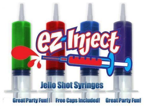 250 ez-inject large 2.5 oz party jello shot syringes dishwasher safe reuse for sale