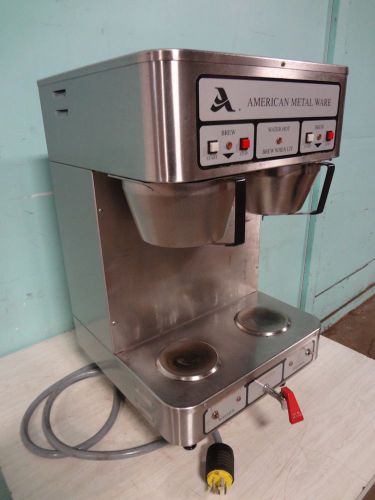 &#034;AMERICAN METAL WARE&#034; COMMERCIAL COFFEE BREWER, w/AIR FUNNELS, HOT WATER SPIGOT