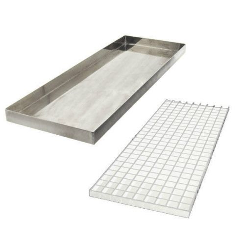 23 7/8&#034; countertop drip tray - stainless steel - no drain - bar draft beer spill for sale