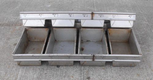 Vtg pair metal industrial bread pan flower divided box repurpose planter tray for sale