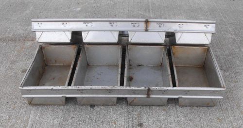 VTG PAIR METAL INDUSTRIAL BREAD PAN FLOWER DIVIDED BOX REPURPOSE PLANTER TRAY