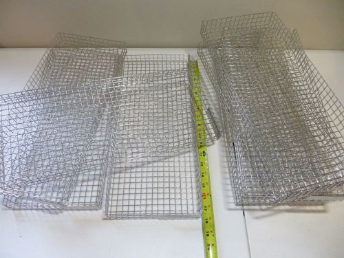 Lot of (8) Stainless Steel Wire BASKETS 18&#034;x8&#034;x1-1/2&#034;