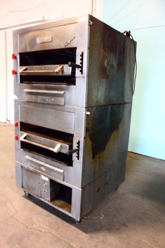 Heavy duty commercial &#034;vulcan&#034; double stacked nat gas broiler  oven for sale