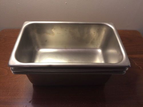 (3) Stainless Steel 18-8 Steam Table Pans 10-1/2&#034;x6-1/2&#034;x6&#034;