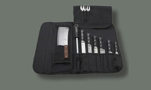 WINCO (KBG-10) 10 Compartment Cutlery/Knife Bag, Black, New