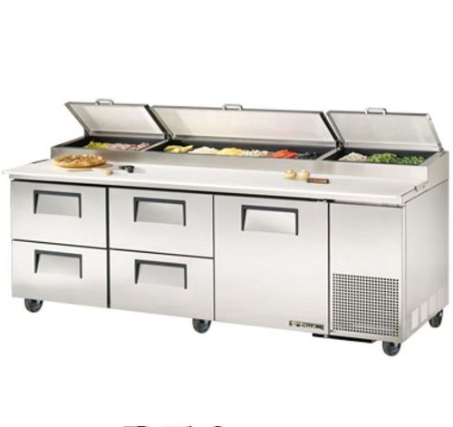 True TPP-93D-4 PIZZA Prep Table: Solid Drawered FOOD Prep Table 115V