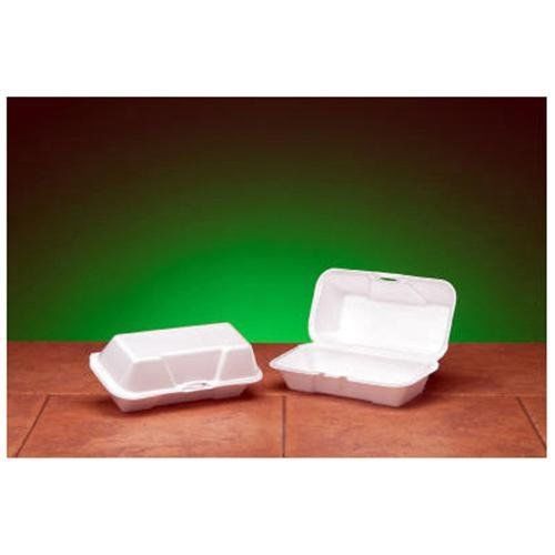 Foam Hoagie Hinged Medium Container in White, Food Containers