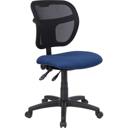 Flash Furniture WL-A7671SYG-NVY-GG Mid-Back Mesh Task Chair with Navy Blue Fabri