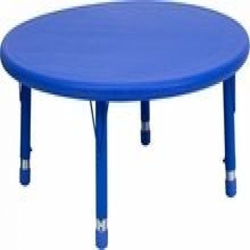 Flash Furniture YU-YCX-005-2-ROUND-TBL-BLUE-GG 45&#039;&#039; Round Height Adjustable Blue
