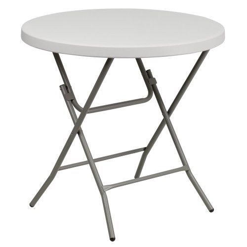 Flash Furniture RB-32R-GW-GG 32&#039;&#039; Round Granite White Plastic Folding Table