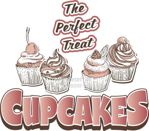 Cupcakes Decal 14&#034; Bakery Treat Concession Food Truck Restaurant Vinyl Menu