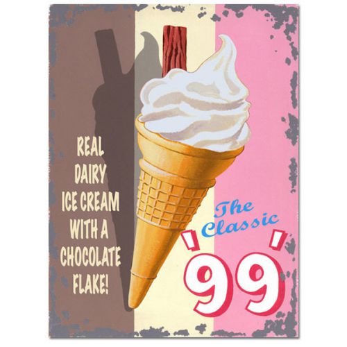 Chocolate Flake Ice Cream Vintage Style Sign
