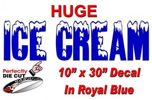 Huge ice cream 10&#039;&#039;x30&#039;&#039; decal in blue for ice cream truck - parlor cart menu for sale