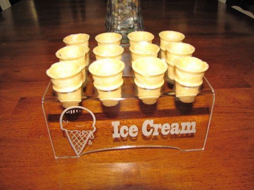 Engraved Acrylic Mini Kid 12 Ice Cream Cone Holder Tray Display Stand Wedding