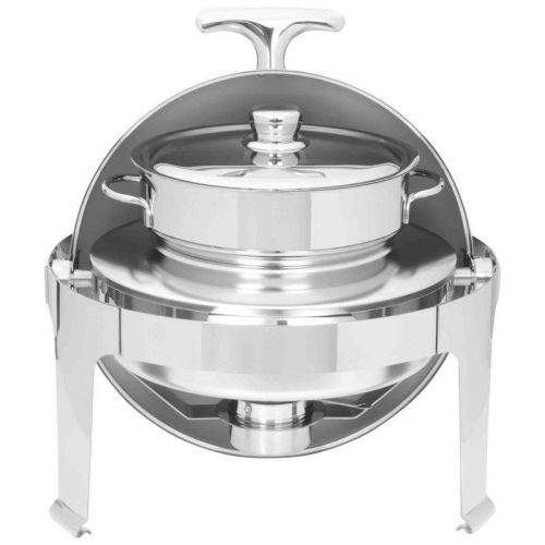 New maxam pro  heavy duty stainless steel round soup chafing dish with roll top for sale