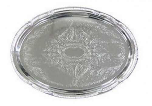 Adcraft CCT-18 Oval Chrome Plated 18&#034; x 13&#034; Catering Platter Tray