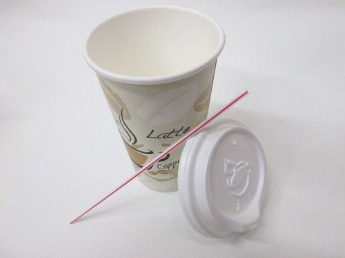 Hot Paper Coffee Cup and Lid  value pack 12oz  (100 count each)