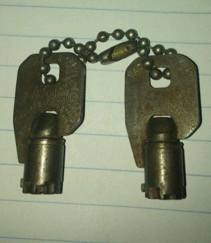 Vintage Chicago Lock Co USA ACE...JX 80 &amp; JX79 Vending Machine Lock Keys