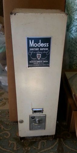 VNTG MODESS SANITARY NAPKIN DISPENCER 5 CENT INDUSTRIAL TAMPON VENDING MACHINE