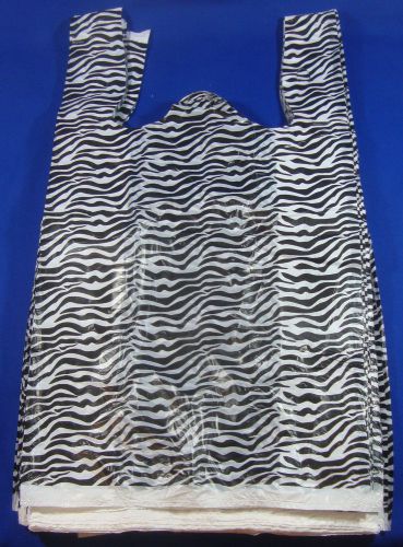 11.5&#034; x 6&#034; x21&#034; Zebra Print Design 100 Qty. Plastic T-Shirt Retail Shopping Bags