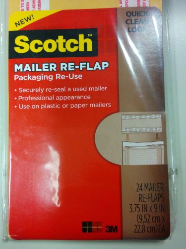 3M Scotch Mailer Re-Flap for Packaging Re-Use 24 per Pack 3.75&#034; x 9&#034; RU-RF24L