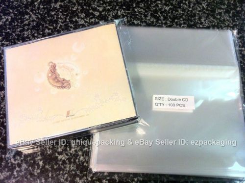 300 Double CD Jewel case resealable Cello / BOPP Bags Sleeves