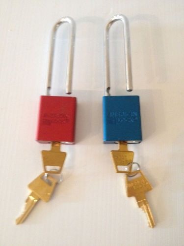 New lot of 2 american lock padlocks - rectangular padlocks - 3&#034; shackle - for sale