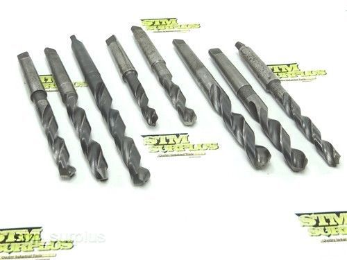 Lot of 8 hss 2mt twist drills 17/32&#034; to 1&#034; cle-forge besly ptd chicago osborn for sale