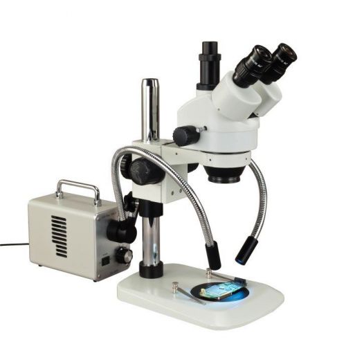 3.5x-90x zoom trinocular stereo microscope+30w led dual fiber+narrow stand for sale