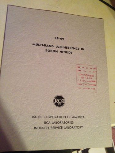 VINTAGE MULTI-BAND LUMINESCENCE IN BORON NITRIDE RCA 1956 RESEARCH
