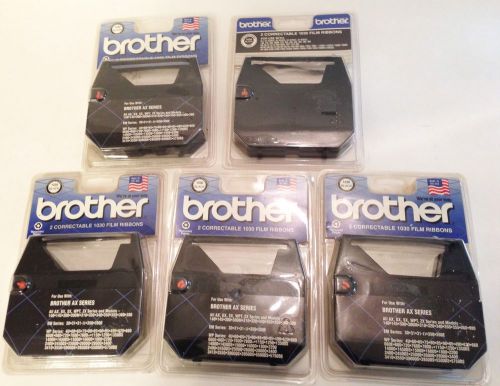 (5) Brother Typewriter AX Series Correctable 1030 Film Ribbon Black 2 Packs