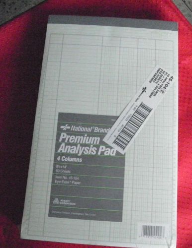 New Pack of 10 National Brand Premium Analysis Pads 4 Columns 50 Sheets each