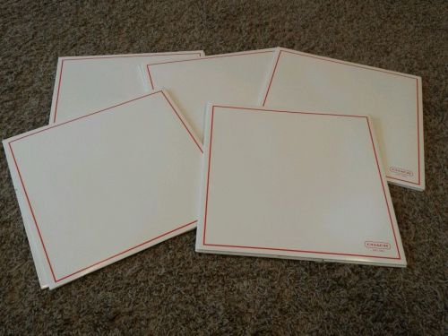 Lot of 5 COACH Gift Boxes 14 x 14 x 5.5  white box Red line Purse Gift wrapping