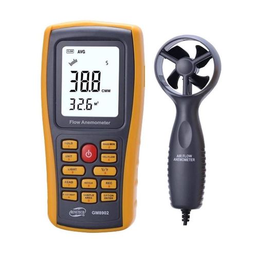 Lcd digital anemometer wind speed air velocity gauge measure thermometer gm8902 for sale