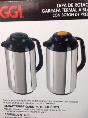 OGGI-Set of 2 Thermal Vacuum Coffee Carafes w/pushbuttontop- New In Box!