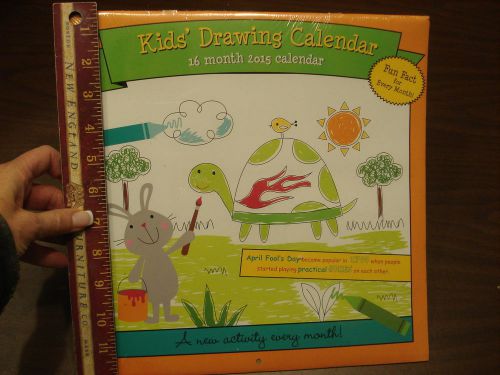 16 Month 2015 Calendar Kids&#039; Drawing Girl &amp; Boy Coloring Fact for Every Month