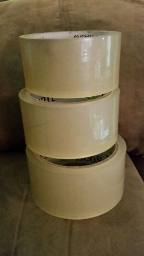 3 rolls clear packing, shipping tape 2&#034;x 55 yd each 2 ml - brand new!