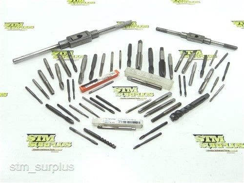 NICE ASSORTED LOT OF HSS TAPS NO.4 -40 TO 1/2&#034; -13 NC WITH 2 WRENCHES UNION R&amp;N