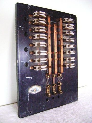 Vintage Marble Base Industrial Fuse Panel ~ Bossert Electrical ~ Utica NY ~ OLD!