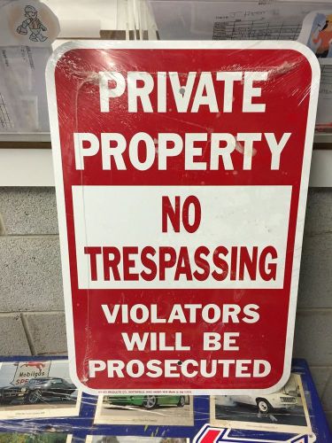 New hy ko hw-45 hw no tresspassing private property sign  12&#034; x 18&#034; for sale