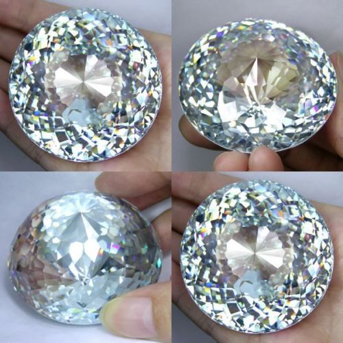WORLDS FIRST ASTOUNDING HUGE - 882 Ct. (60 MM) ROUND 161 FACET DIAMOND SIMULATE