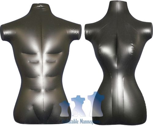 His &amp; her special - inflatable mannequin - torso forms standard size, black for sale