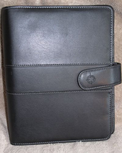 Franklin Covey Simulated Black Leather Planner 7 Ring Binder Organizer