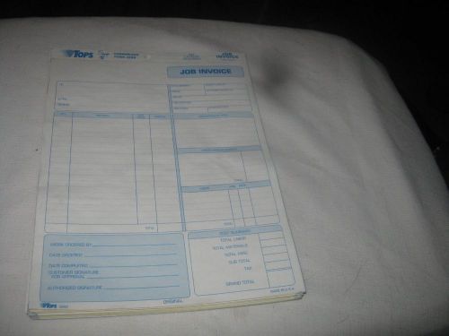 Job Invoice Materials List Triplicate 3866 Tops Carbonless 40 Snap Off Forms New
