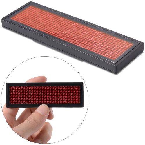 Red led programmable scrolling moving name badge tag sign message ld410 for sale