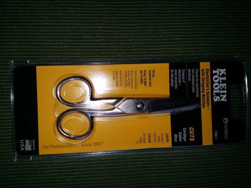 New in plastic. Klein Tools 2100-7 Electrician&#039;s Scissors with Stripping Notches